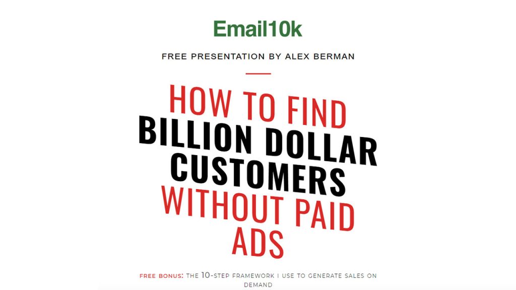 Alex Berman – Email 10k