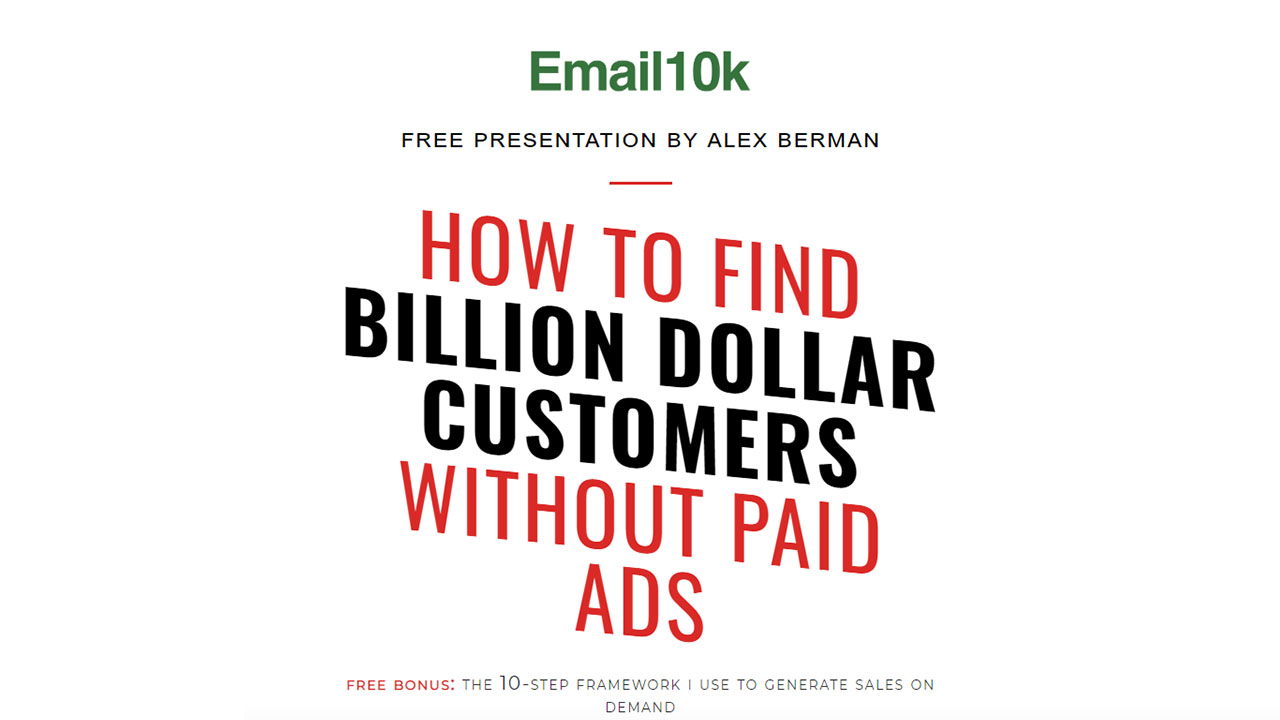 Alex Berman – Email 10k