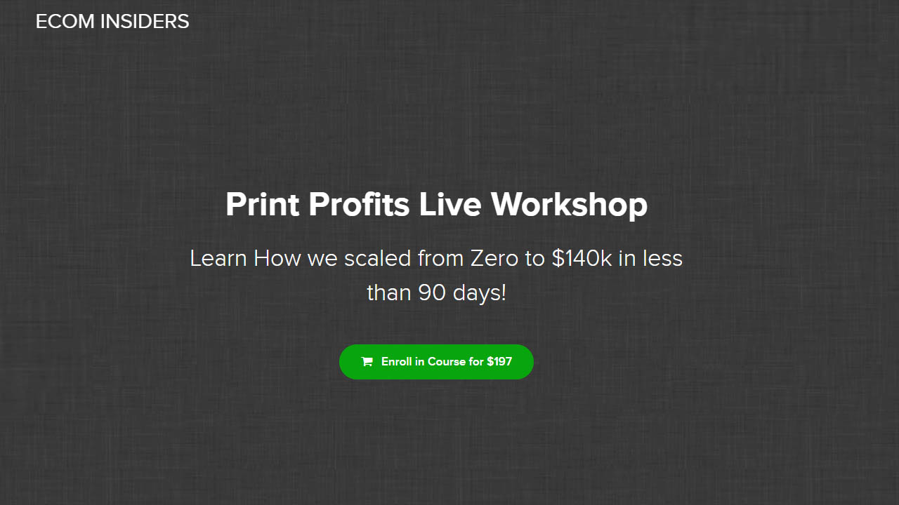 James Beattie – Print Profits Live Workshop