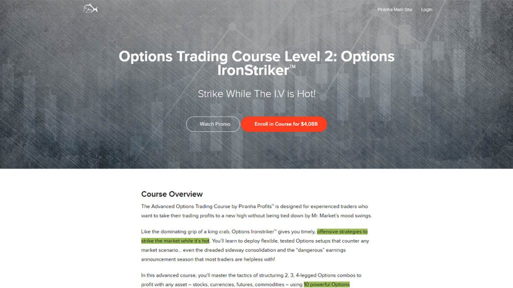 Piranha Profits – Advanced Options Trading Course – Ironstriker
