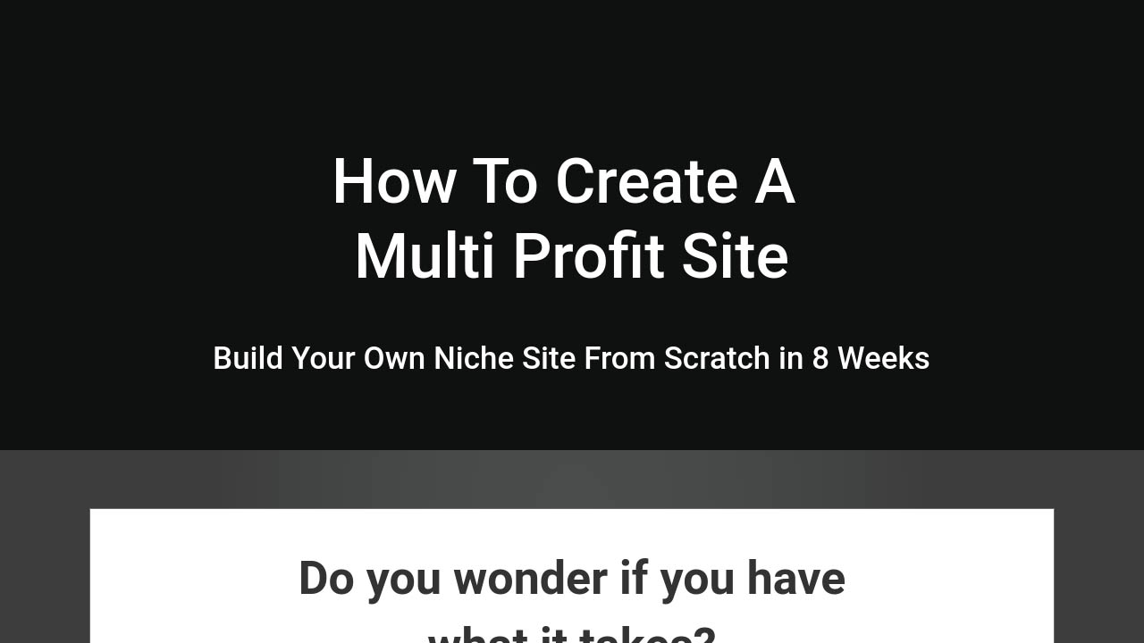 Doug Cunnington – Multi Profit Site
