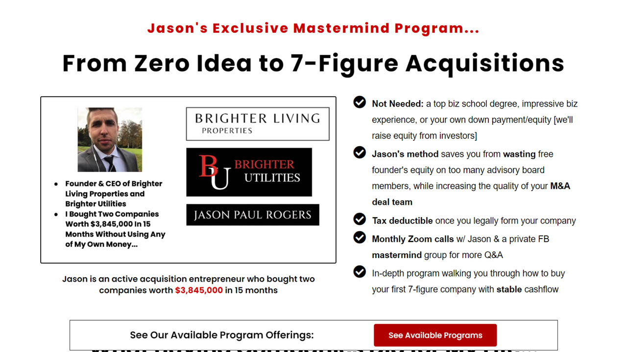 Jason Paul Rogers – From Zero Idea To 7 Figure Acquisitions