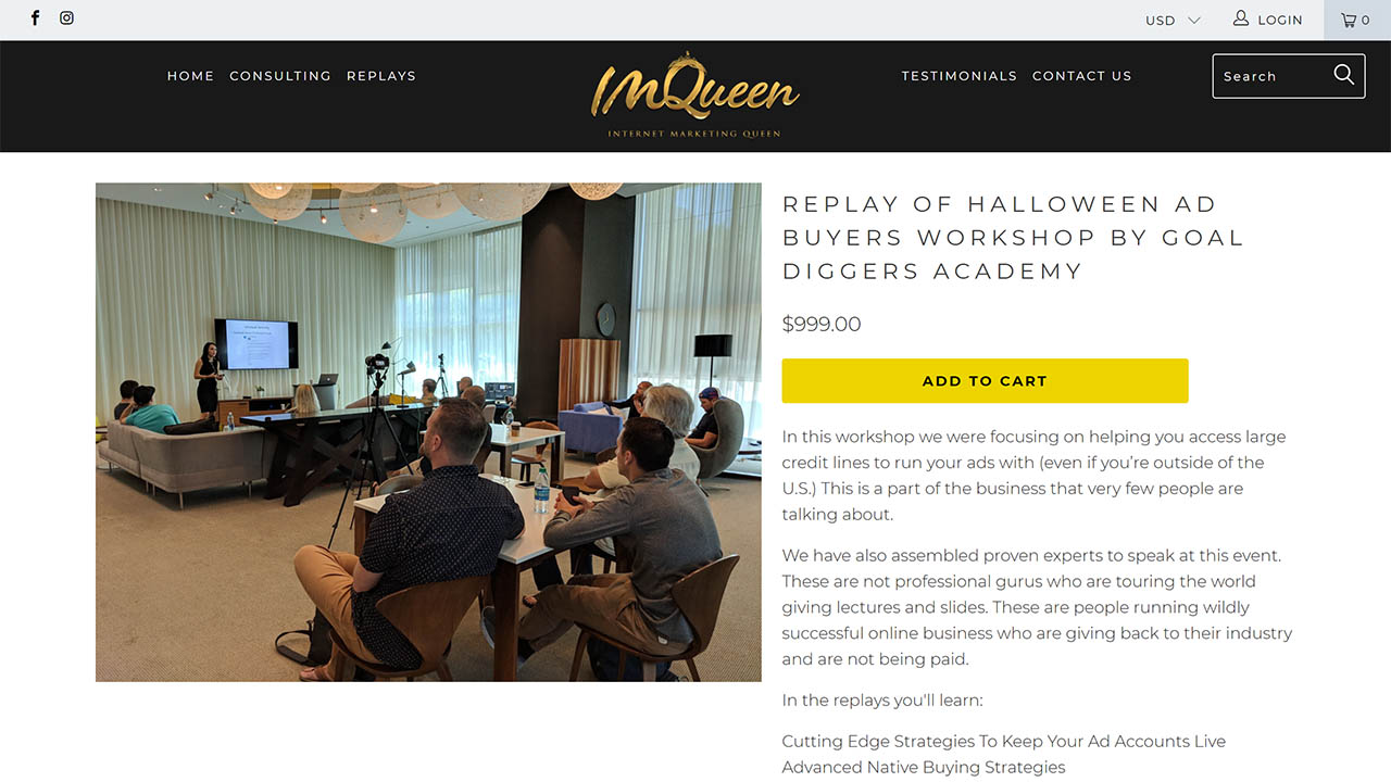 IMQueen Christina – Halloween Ad Buyers Workshop