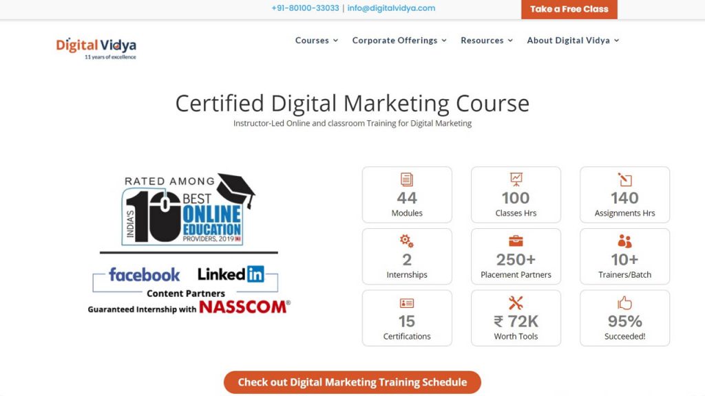 Digital Vidya – Certified Digital Marketing Master Course