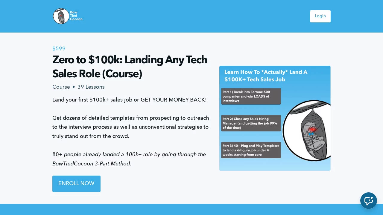 BowtiedCocoon – Zero to $100k: Landing Any Tech Sales Role