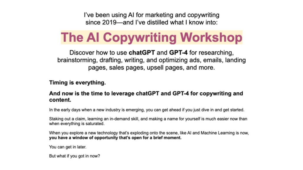 Sam Woods – The AI Copywriting Workshop