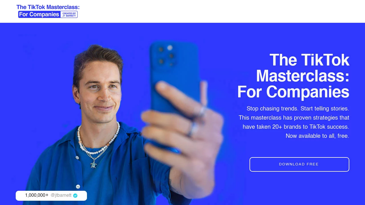 JT Barnett – The TikTok Masterclass: For Companies
