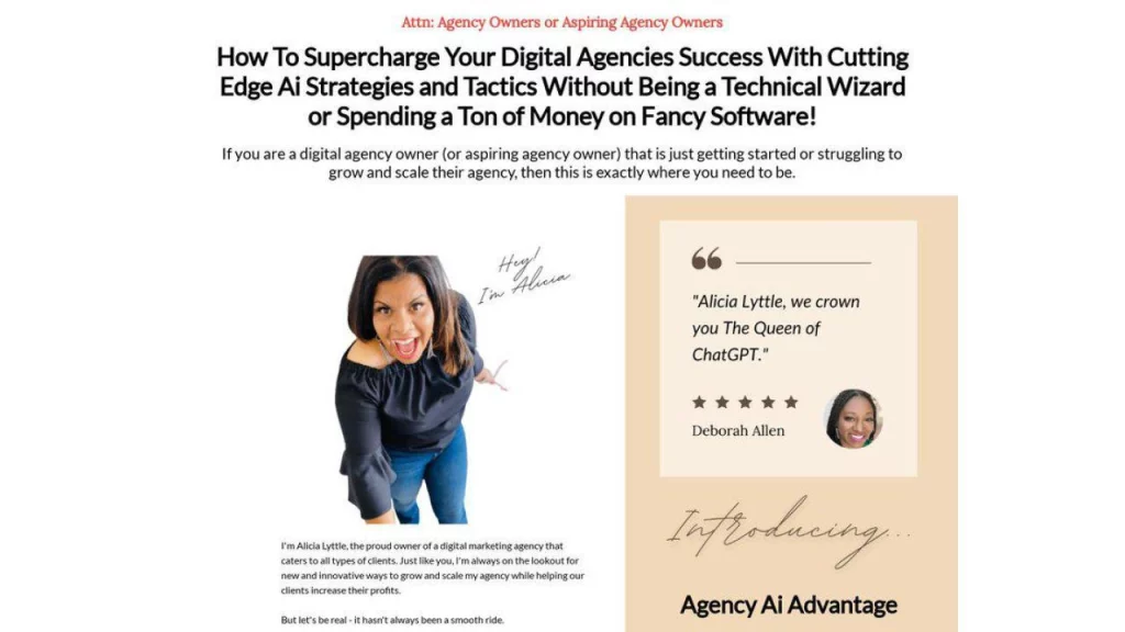 Alicia Lyttle – Agency AI Advantage