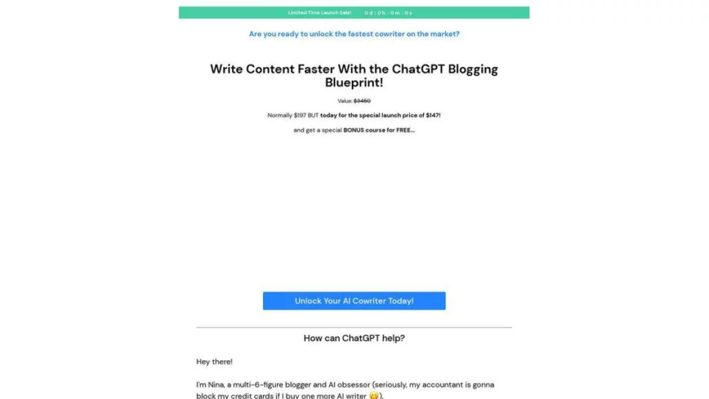 Nina Clapperton – ChatGPT Blogging Blueprint