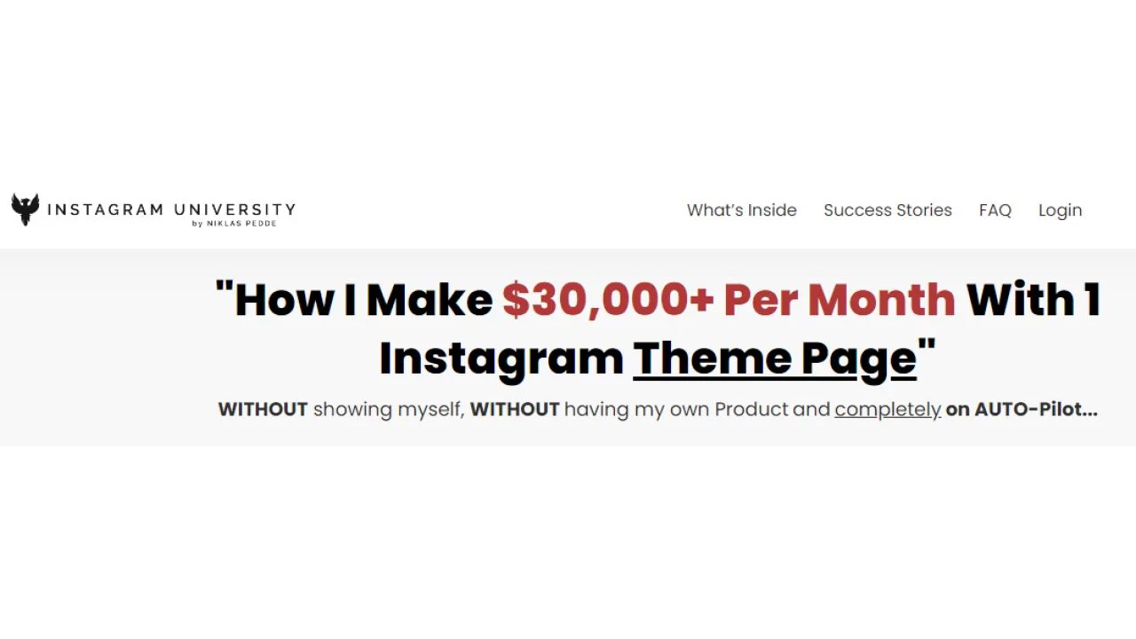 Niklas Pedde – Instagram University 4.0 – 30Km With 1 Instagram Theme Page
