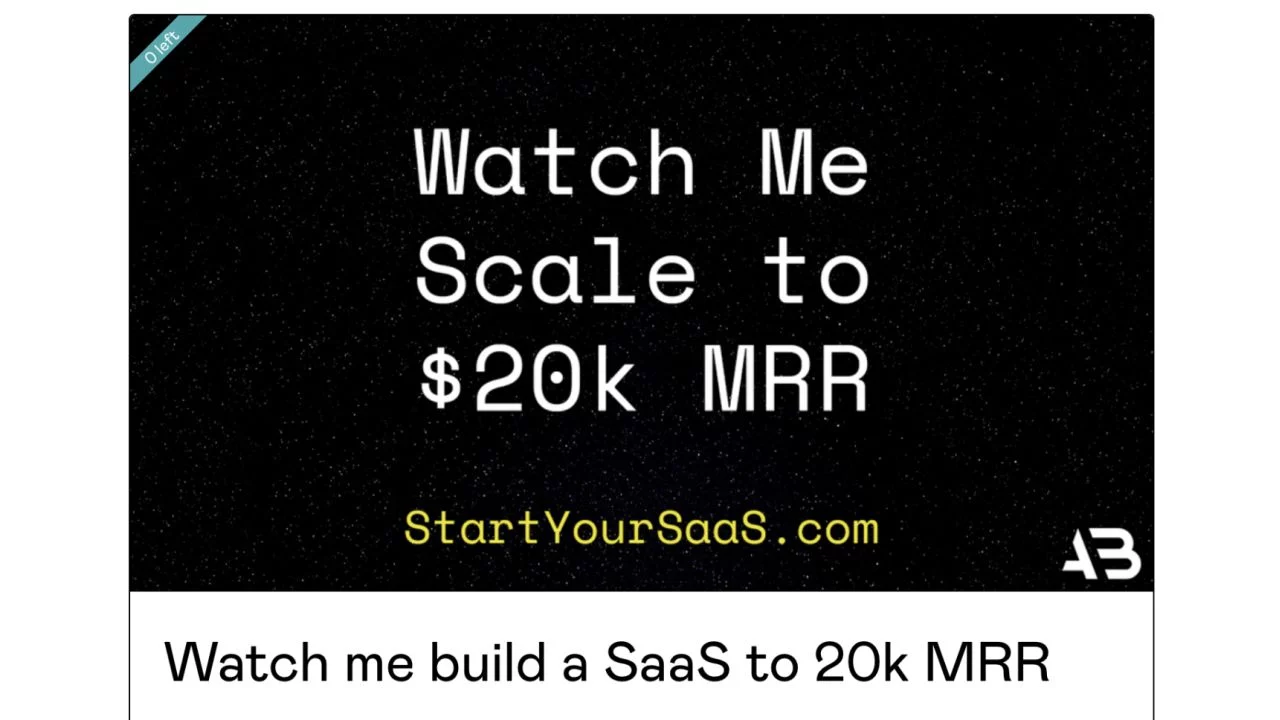 Alex Berman – Watch me build a SaaS to 20k MRR