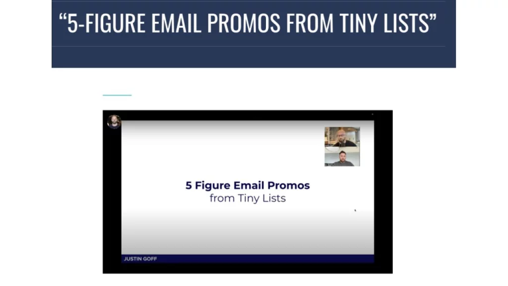 Justin Goff – 5-Figure Email Promos From Tiny Lists