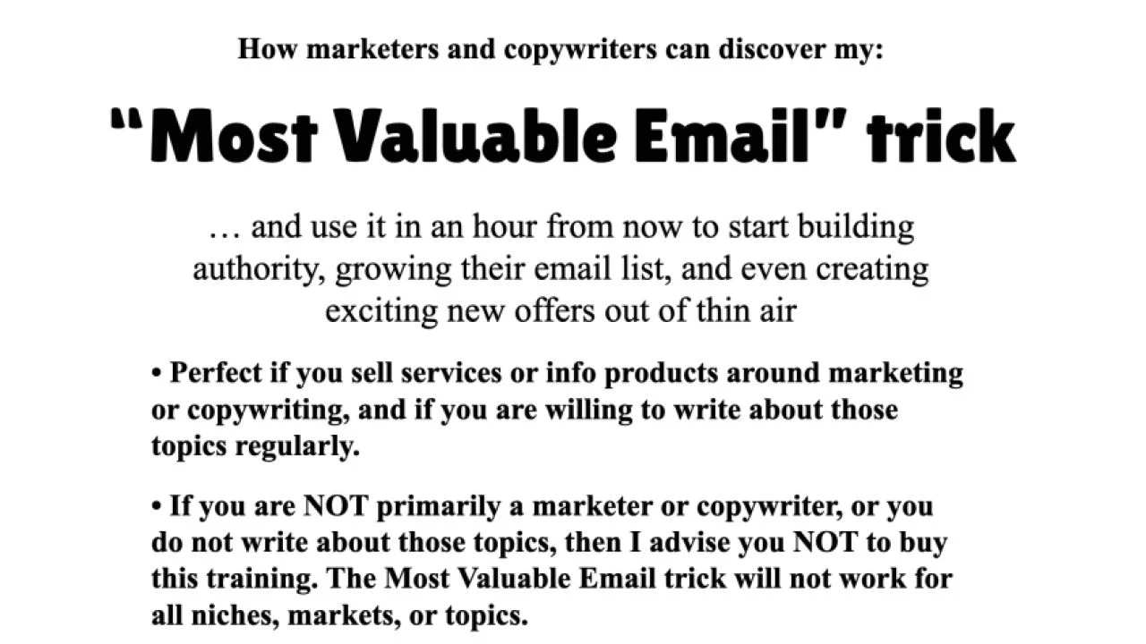 John Bejakovic – Most Valuable Email