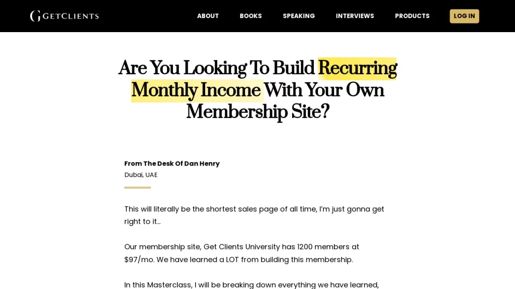 Dan Henry – Skool Cash Masterclass