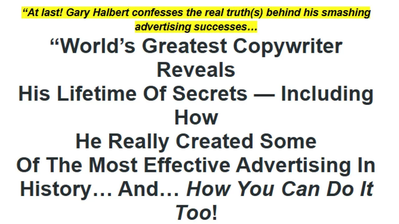 Gary Halbert – Last Seminar