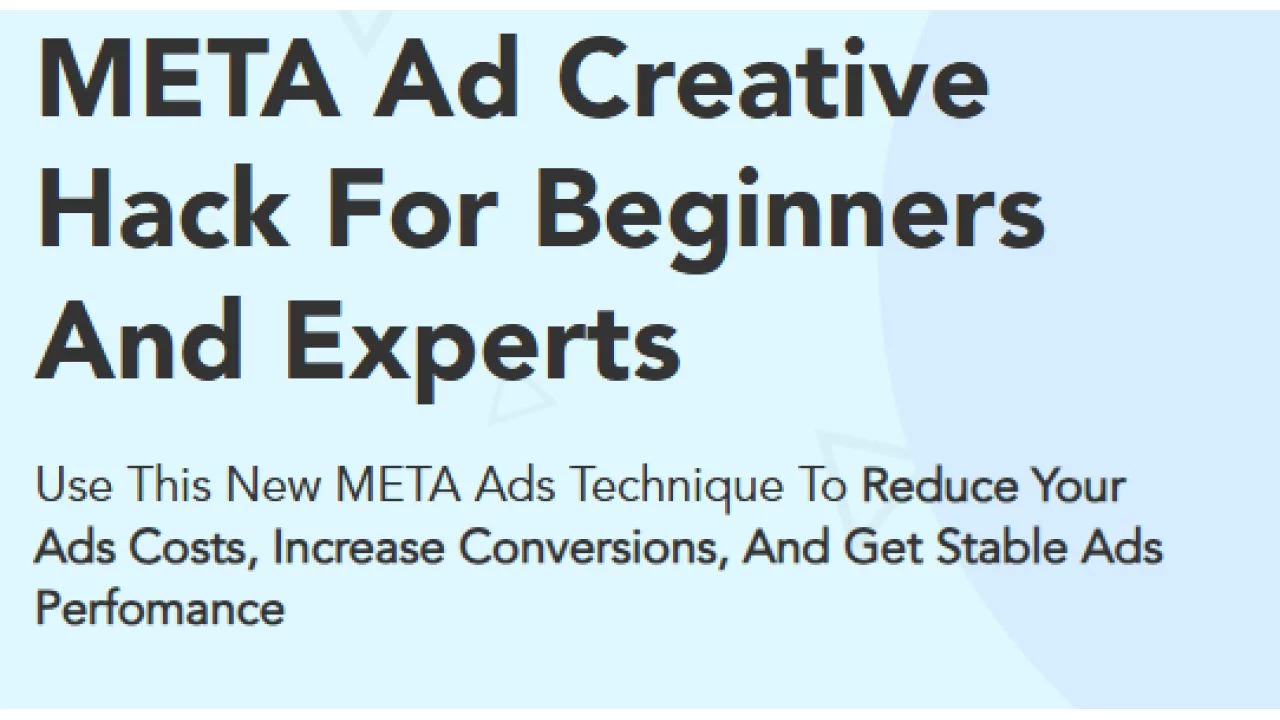 Godson Okorodudu – Meta Ad Creative Hack   OTOs