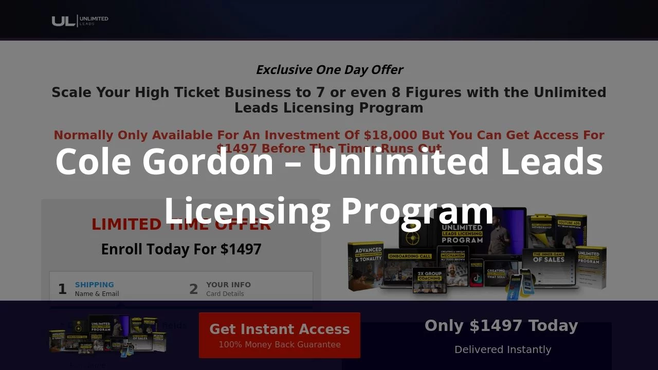 Cole Gordon – Unlimited Leads Licensing Program