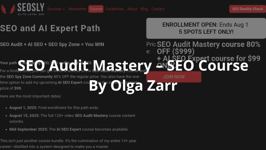SEO Audit Mastery – SEO Course By Olga Zarr