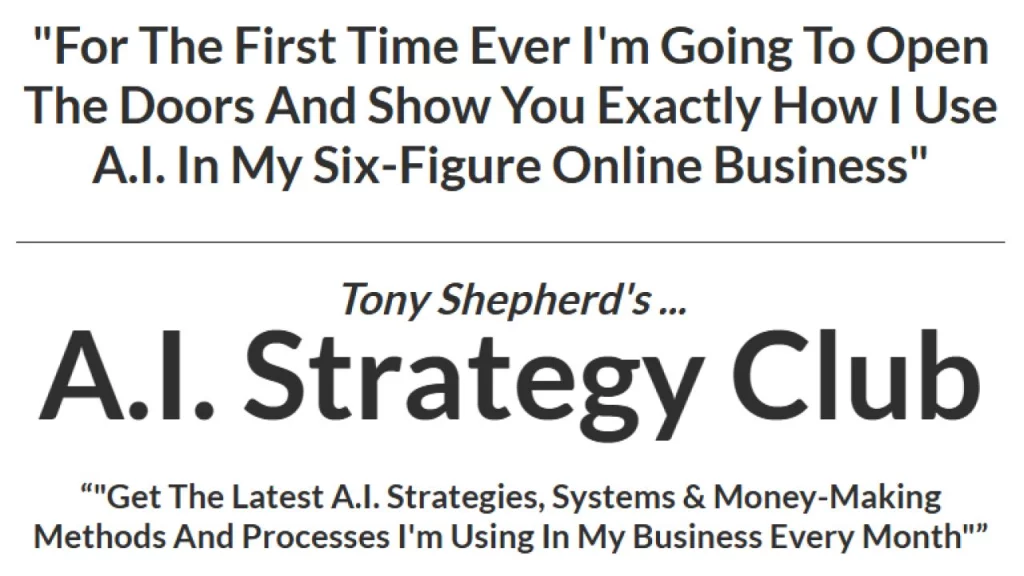 Tony Shepherd – A.I. Strategy Club