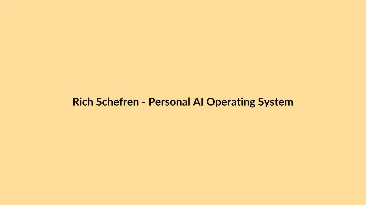 Rich Schefren – Personal AI Operating System
